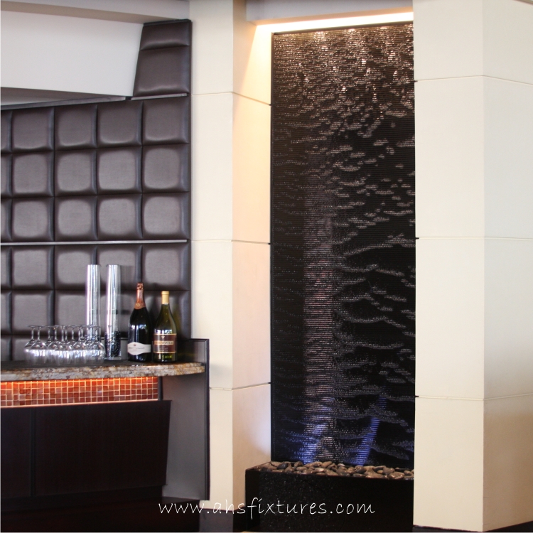 WFA-620-Elegant-Wave-Black-Acrylic-Floor-Fountain-Made In Malaysia